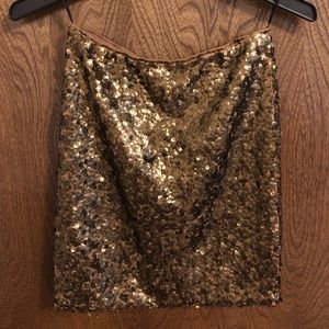 gold sequins mini skirt